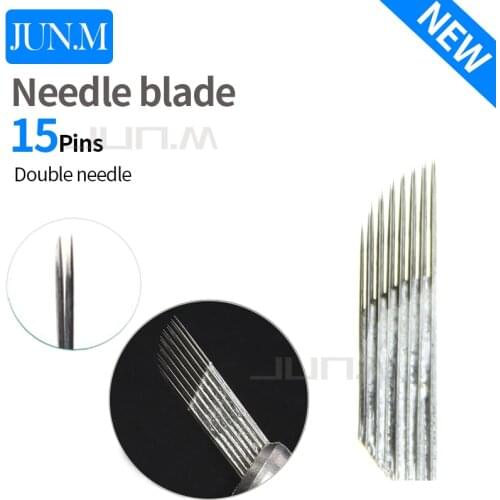 50Pcs 15Pins 2 rows Permanent Makeup Eyebrow Tatoo Blade Microblading Needles For 3D Embroidery Manual Tattoo Pen