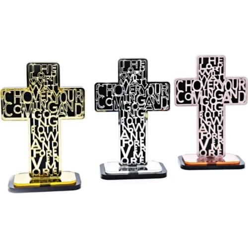 Acrylic Religious Scripture Cross Christ Catholic Bible Church Prayer Antique Home Chapel Decoration High Quality and Brand New