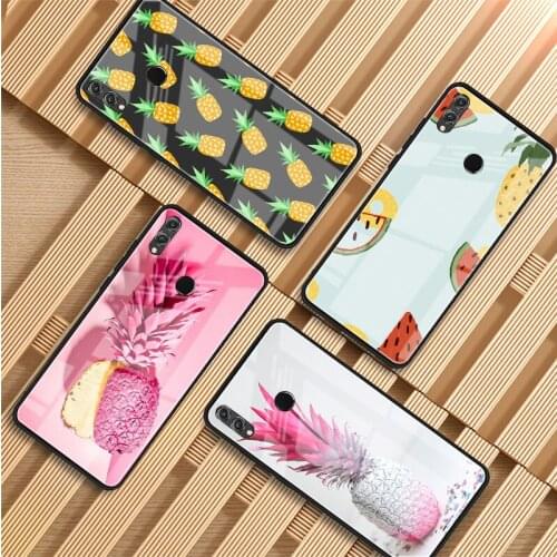 Fruit Pineapple Tempered Glass Phone Case For Huawei P20 P30 P40 P40 Lite Pro Psmart Mate 20 30 Cover Shell