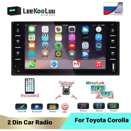 LeeKooLuu 2 Din Car Radio 7" Touch Screen Bluetooth Car Stereo Multimedia player Autoradio Auto Radio For Toyota Corolla