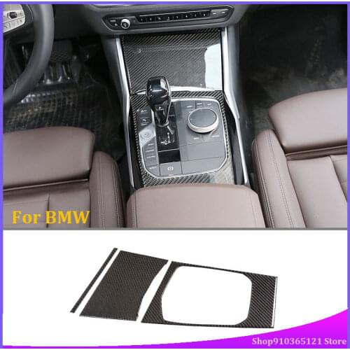 For BMW 3 Series 2020 Central Control Gear Panel Real Carbon Fiber (soft) Car Interior Modification Accessories