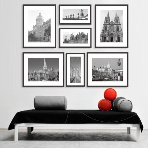 Black White Modern City Wall Art Canvas Painting Black White Nordic Posters And Prints Wall Pictures For Living Room Bar
