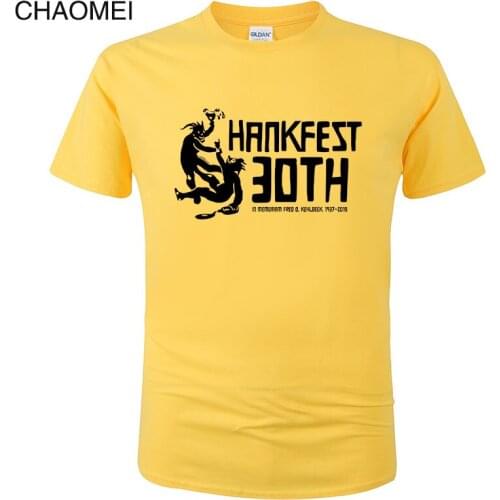Hankfest 30th T Shirt Men Fashion Print T-Shirt Summer 100% Cotton Short Sleeve Tee Homme Camisa Hombre C66