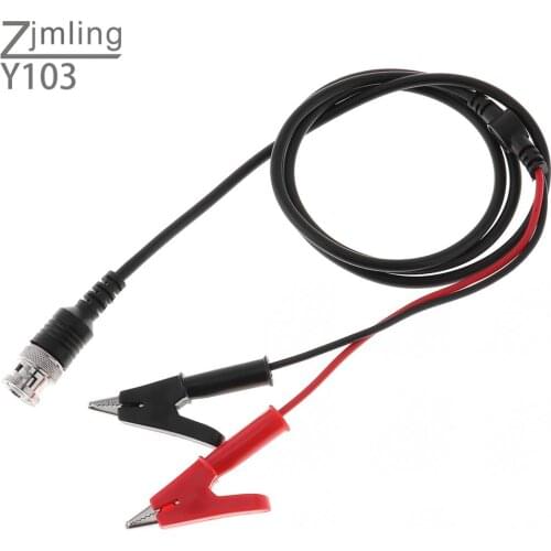Clip Line BNC Q9 to Dual 4mm Alligator Clip Zinc Alloy Plug Oscilloscope Test Probe Lead Cable 90cm Test Connectors