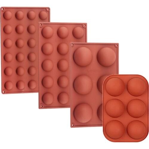 Round Shape Cake Mold Brown Half Ball Sphere Silicone Chocolate Dessert Mould DIY Decorating Cake NEW Baking Accessories