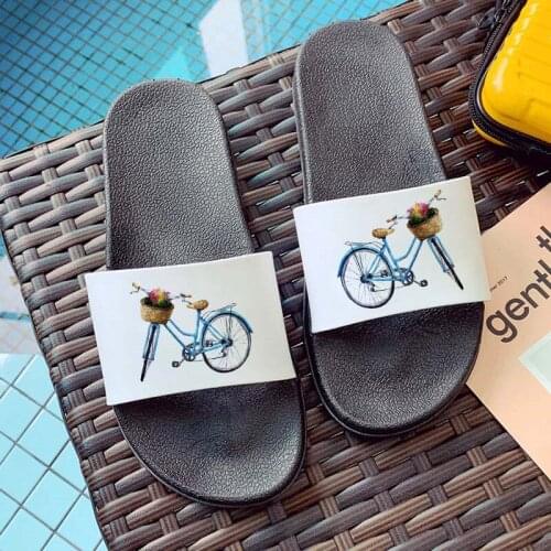 2021 Summer Slippers Aesthetic Vintage Bicycle Flower Indoor and outdoor fashionable and comfortable slippers