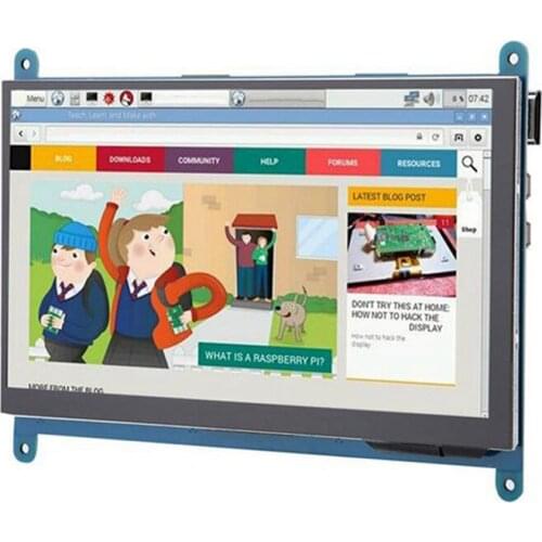 HOT-7 Inch LCD Display Full View LCD IPS Press Screen 1024X600 HD Display Monitor for Raspberry Pi 3B+/4B