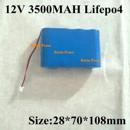 3500mAh 12V LifePo4 Battery 12.8V Bateria Pack 26650 Cell Lithium for LED Lamp Searchlight CCTV Heating Blanket Shoes Router