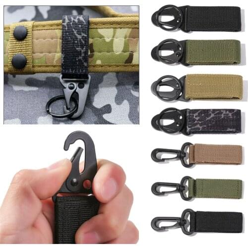 Multi-function Nylon Webbing Hanging Buckle Tactical Rotating Key Chain Hook Military Belt Buckle Outdoor Hanging Accessories