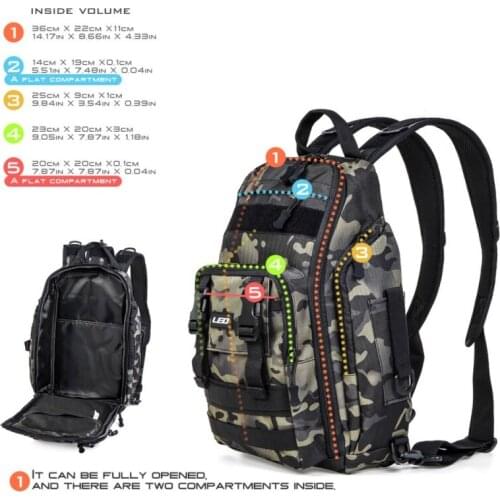 Double Single Shoulder Multifunctional Luya Backpack Fishing Gear Backpack Storage Bag Waterproof Fishing Rod Backpack