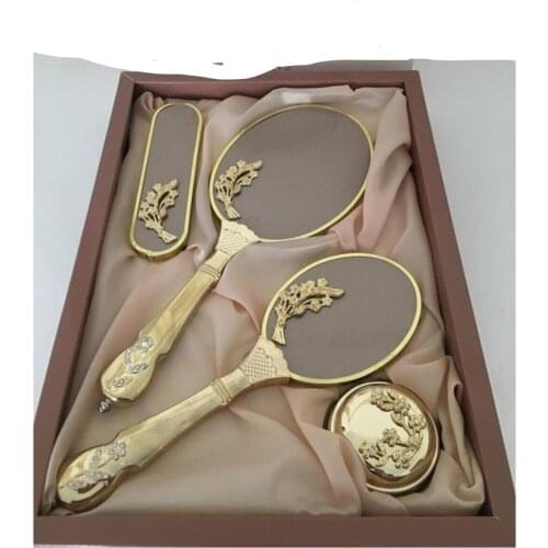 YOUR COMB SET WITH QUALITY COLOR TO ADD ELEGANCE TO YOUR STYLE Mirror Comb Bridal Set 4-Piece SILVER-LIKE BRIGHT COFREE SHİPPİNG