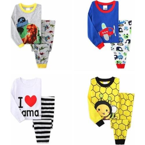 Newest 2-7 Year Cartoon Kids Pajama Sets Cotton Long Sleeve Clothing Suit Spring Winter Child Pyjamas Baby Girls Boys Sleep Wear