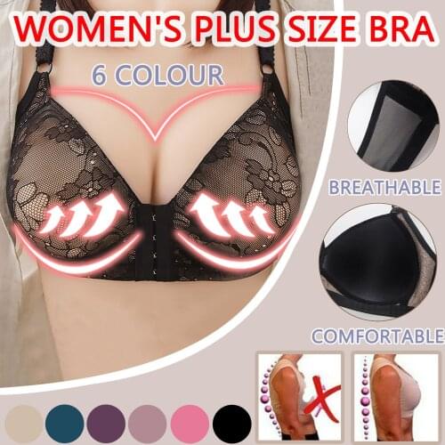 New Half Cup Bra Lace Push Up Bra Womens Solid Bra Wire Free Underwear One-Piece Bra Everyday Underwear Gathering Shockproof