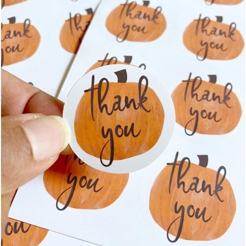 Orange Pumpkin Fall Thank You Sticker Sheet,Social Media Stickers, Business Stickers, Order Package Lables
