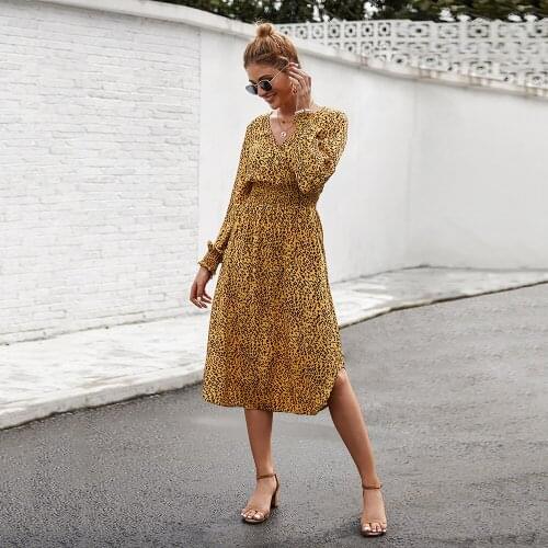 Original design 2020 spring and summer new small floral temperament elegant dress