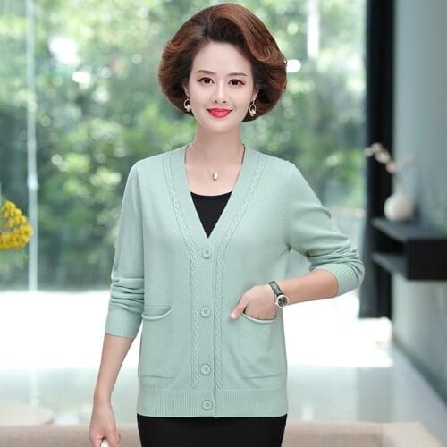 2021 Autumn Winter Women Sweater Cardigans Oversize V neck Knit Cardigans Mother Outwear Korean Chic Tops Suete Mujer Poncho