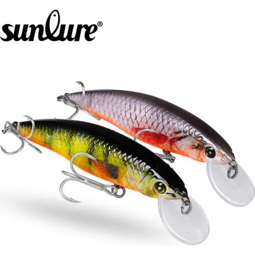 1pc SUNLURE Fishing Lure 10.3cm-4.1" Minnow Lure Bait 6 color Hard Fishing Bait with retail box Fishing Tackle