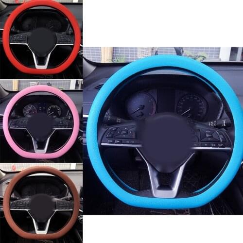 32-40cm Universal Elastic Anti-slip Soft Silicone Car Steering Wheel Case Cover X6HF