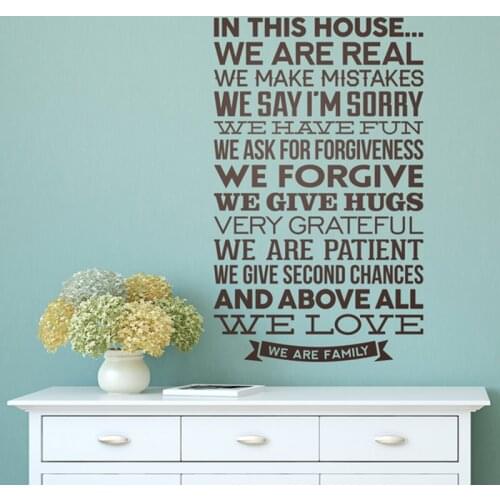 House Rules Vinyl Sticker In This House We Are Really Wall Decal Quotes Decoration Adhesive Decoration For Living Room 2201