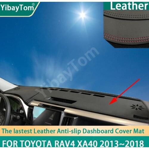 High Rank Durable Excellent PU Leather Dashboard Anit-slip Anti-UV Cover mat For Toyota Rav4 XA40 2013~2018 RAV 4 40 accessories