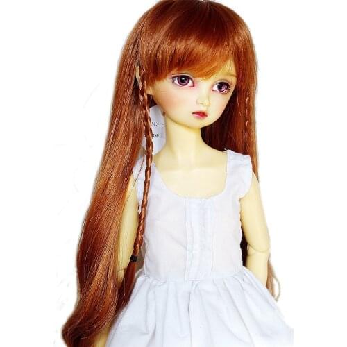 [wamami] 97# Brown Wavy Long Wig For 1/4 MSD AOD DOD DZ BJD Dollfie 7-8" Inch