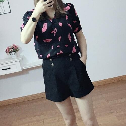 Women Summer 100% Silk Blouse Long sleeve office wear casual natural silk blouses print real silk shirt tops