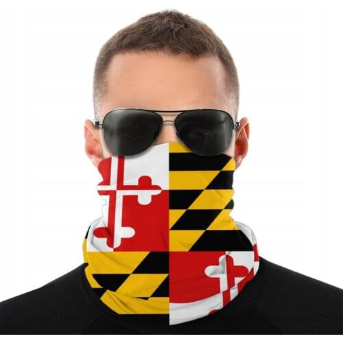 Maryland Flag America USA Scarves Neck Face Mask Unisex Fashion Tube Mask Balaclava Bandanas Protective Headwear Cycling Camping