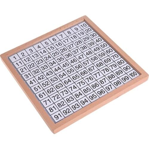 2021 New Wooden Montessori Hundred Board Math 1 to 100 Consecutive Numbers Counting Toy