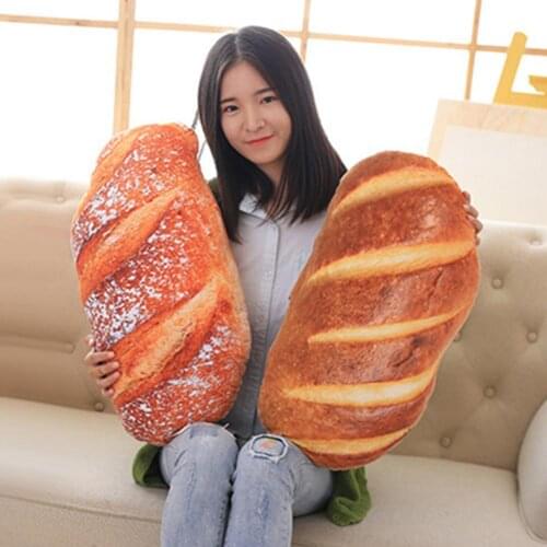 3D Simulate Ham Butter Sesame Bread Model Stuffed Doll Back Cushion Home Decor