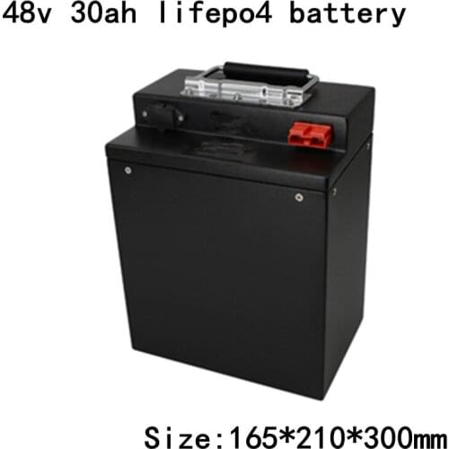 48V 30Ah Waterproof Lifepo4 Lithium Battery with BMS for Scooter Bike Tricycle Solar Backup Power + 5A Charger