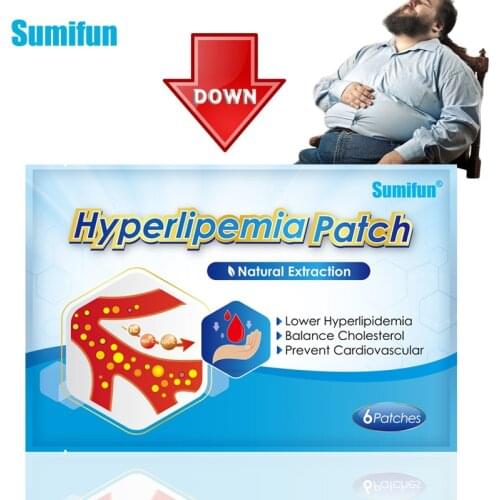 6pcs Sumifun Hyperlipemia Patch New Lower Blood Patch High Blood Lipids Patch Burn Fat Relieve Vascular Congestion