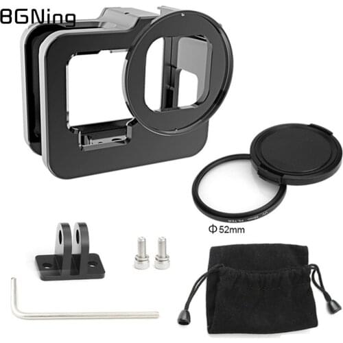CNC Aluminium Camera Cage for Gopro Hero 9 Cover for Gopro9 Protective Case for Hero9 Black Mount Frame with UV Filter Lens Cap