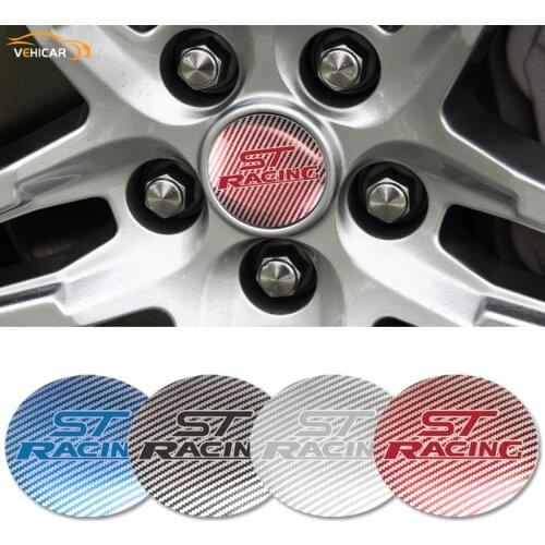 VEHICAR 4PCS Car Wheel Sticker Alloy Cars STRACING Hub Center Cap Cover Stickers FREE SIZE