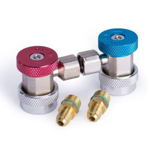 2 Sets Car A/C Air Condition Quick Coupler Adapter H/L Manifold Connector R134A