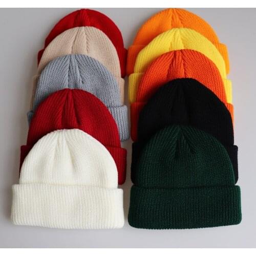 Mens and Womens Solid Color Fashion Hexagonal Melon Peel Knitted Hat Hip Hop Pullover Hat Ski Cap Wool
