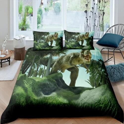 Home Living Luxury 3D Tyrannosaurus Bedding Set Girl Duvet Cover Set Pillowcase Kids Bedding Set Queen and King EU/US/AU/UK Size