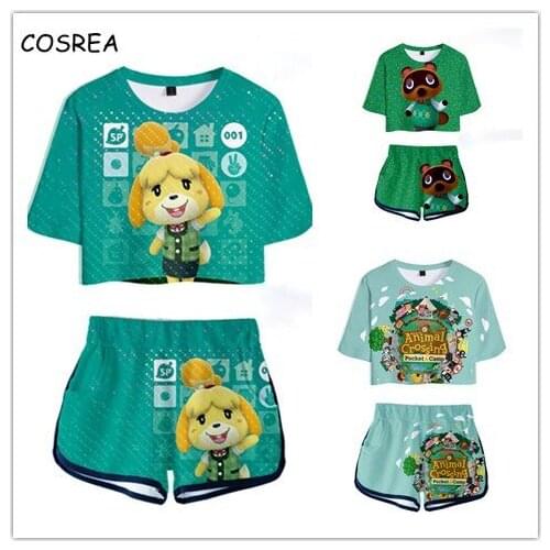 Animal Crossing T-shirt Shorts Girls Women Cosplay Tom Costume Suits Cartoon Shirt Nook Clothing Sport Set Tshirt Shorts Summer
