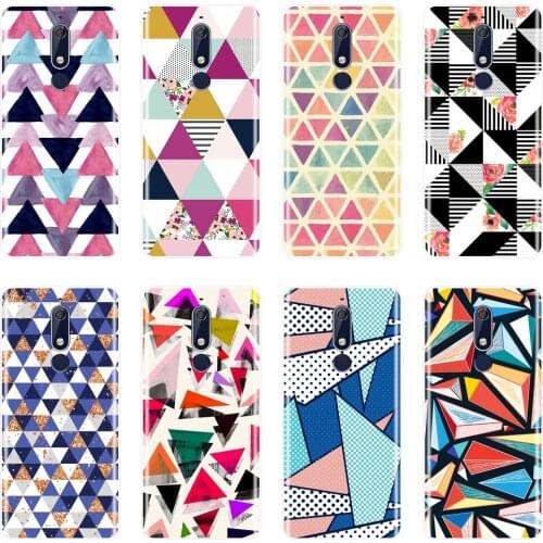Geometric Flower Aesthetic Phone Case For Nokia 7.1 6.1 5.1 3.1 2.1 Plus Soft Silicone Back Cover For Nokia 7.1 6.1 5.1 3.1 2.1