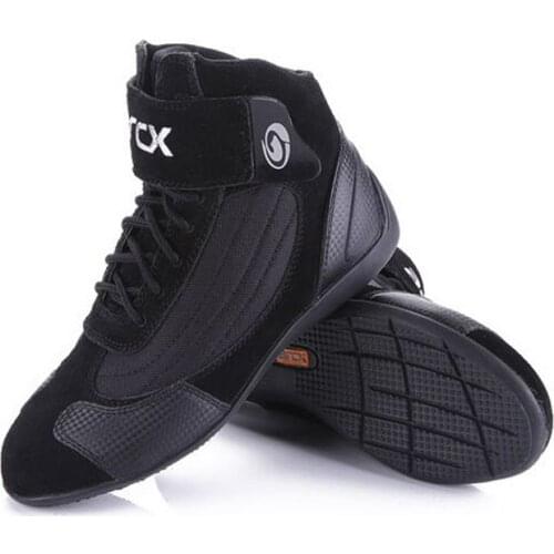 ARCX Motorcycle Short Boots Cow Leather Racing Shoes Street Moto Motorbike Bike Motocross Chopper