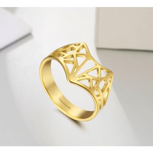 Cazador Fashion Animal Hollow Fox Rings Stainless Steel Gold Color Open Finger Rings Jewelry Wedding Anniversary Gifts for Women