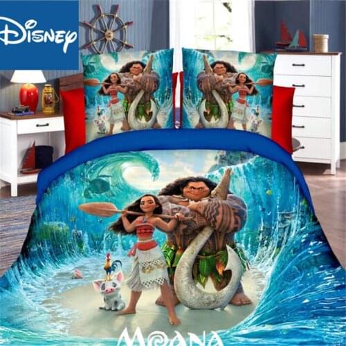 Disney single size bedding set for children bed decor twin duvet covers bedspread fitted sheet 3pcs home textile moana promotion