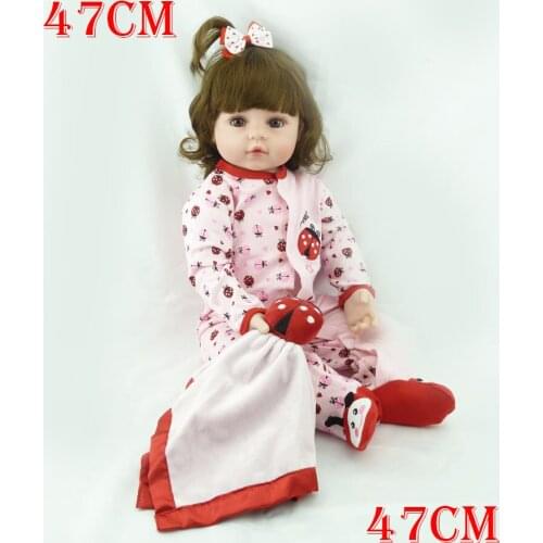 Bebes reborn 47cm Baby girl Dolls soft Silicone Boneca Reborn Brinquedos Bonecas childrens day gifts toys bed time plamates