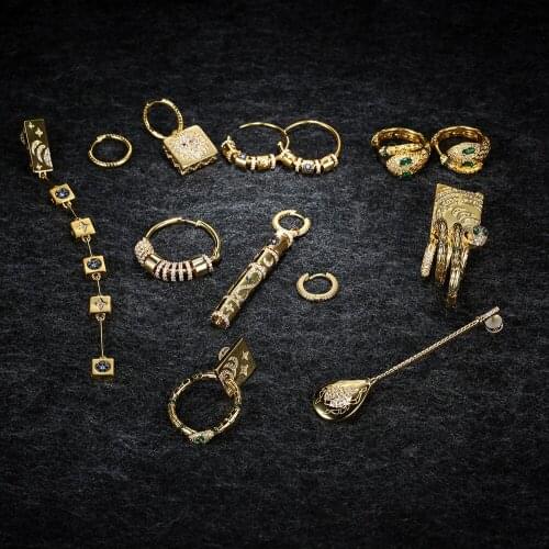 LIDU High Quality 925 Silver Spirit Earrings Gold Plated Monaco Ornaments Send Friends Gifts Factory Direct