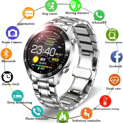 LIGE 2020 New Smart Watch Men Heart Rate Blood Pressure Information Reminder Sport Waterproof Smart Watch for Android IOS Phone