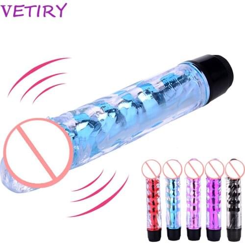 Multi-Speed Dildo Cilt Vibrator G Spot Powerful Jelly Vibrating Massager Sex Toy Bullet Vibrator for Women Adult Sex Products