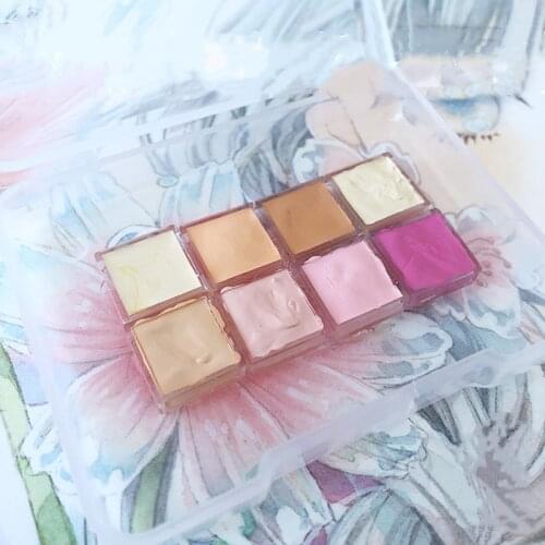 8-color Watercolor Skin Color Character Animation Watercolor Paint Sub-package Solid Art Painting Supplies art supplies