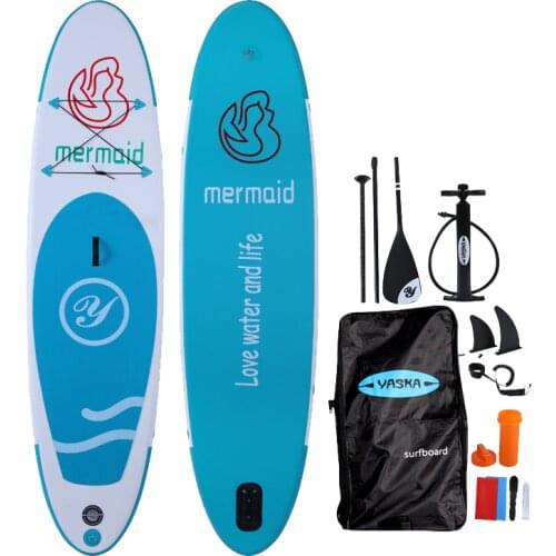 YASKA inflatable paddle board Mermaid all around sup stand up board 10.6'ft surfing board kayak boat water sport 320*81*15cm
