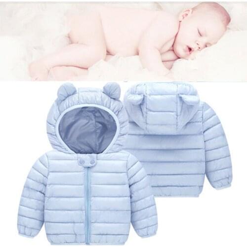 Fall And Winter New Cartoon Childrens Down Cotton Clothing For Boys And Girls Light And Short Baby Cotton Coat