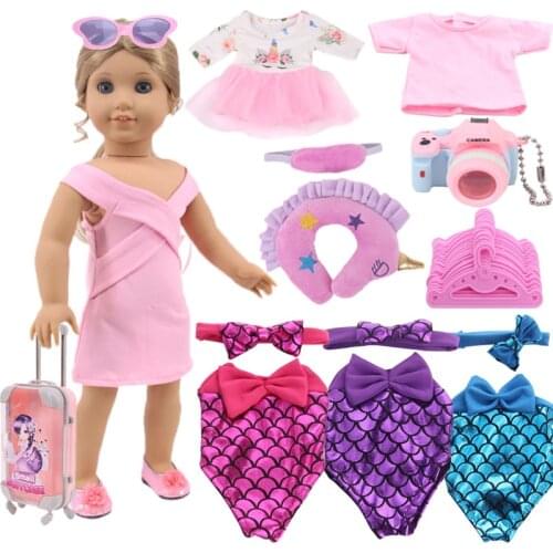 Doll Clothes Pink Series 18 inch American & 43 Cm Reborn Baby Toy Accessories Newborn Baby Virgin Russian Doll Our Generation