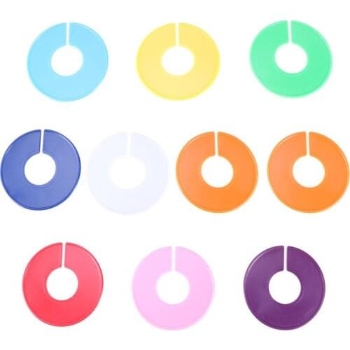 10pcs Plastic Clothes Size Dividers Round Clothing Hanger Circle for Store Market Shopping Mall (Mixed Colors)
